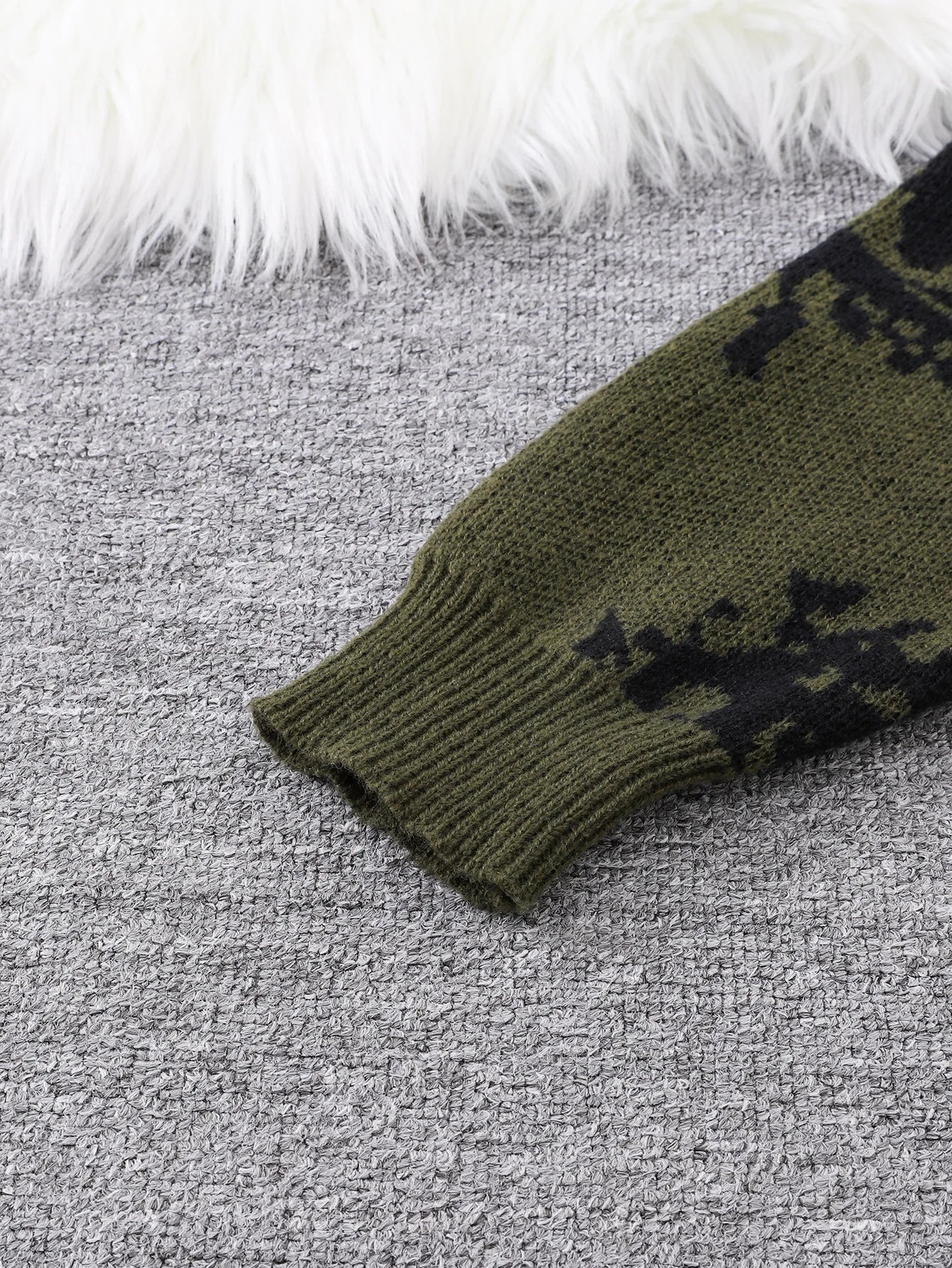 Men's Abstract Eye Jacquard Sweater - Round Neck Knitted Autumn Winter Casual Pullover Top