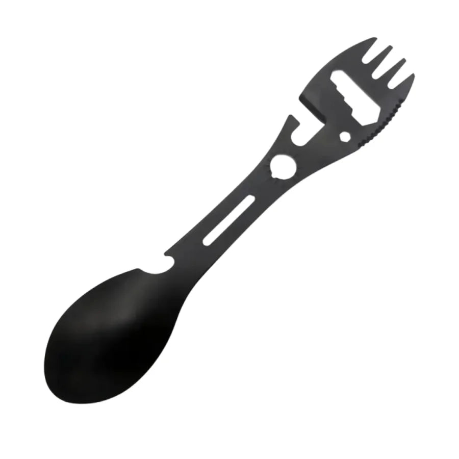 Outdoor Camping Fork Spoon Tool - Lightweight Survival Multi-Function Utensil with Bottle Opener for Travel & Hiking
