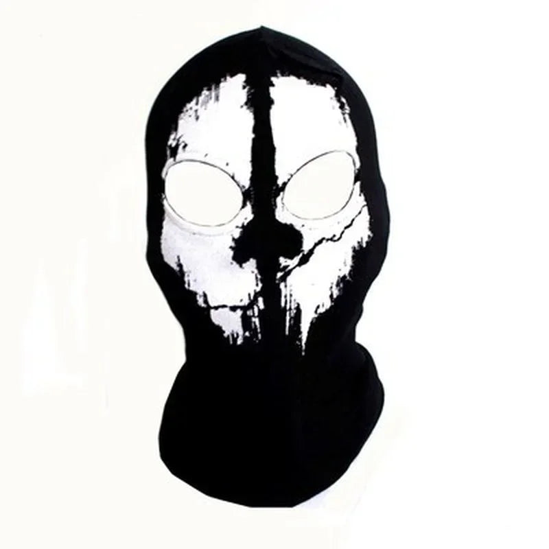 Black Skull Balaclava Mask - Warm Full Face Hood Beanie for Men Outdoor Wear