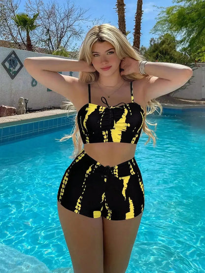 Women’s High-Waist Bikini Set - Sexy Trendy Two Piece Swimsuit Flat Angle Beach Swimwear