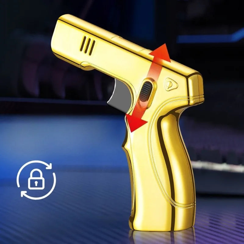 1300°C Butane Torch Lighter - High Temperature Gas Flame Gun with Safety Lock for Kitchen, Outdoor & Cigar Use