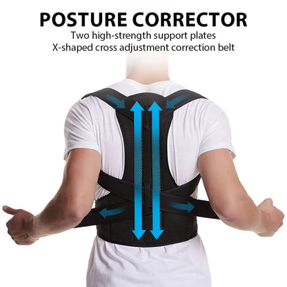 Adjustable Back Brace Posture Corrector Belt – Lumbar & Shoulder Support for Men & Women, Improve Scoliosis