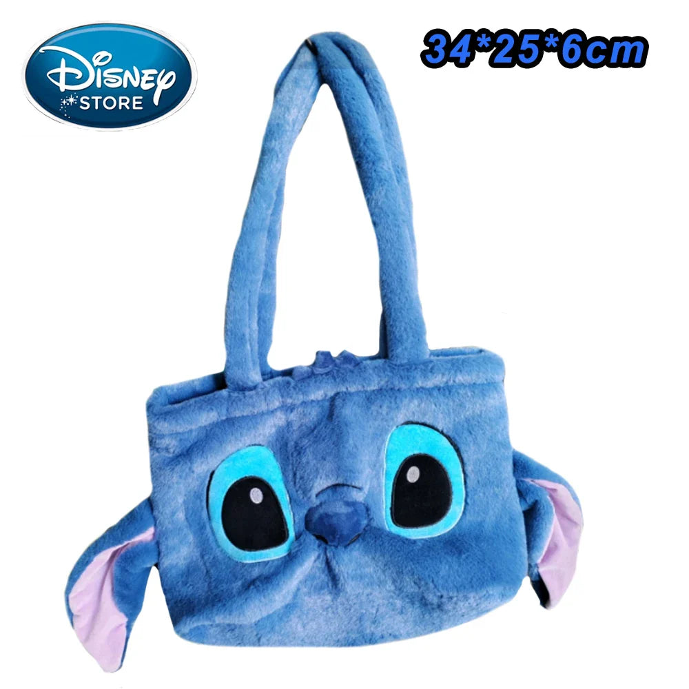 Disney Blue Stitch Plush Backpack – Large-Capacity Cartoon Bag for Kids & Kindergarten Gift