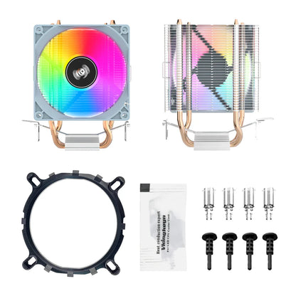 Aigo CPU Cooler with 2/4/6 Heat Pipes — Silent RGB Fan, 3-Pin PWM Radiator for Intel & AMD CPUs