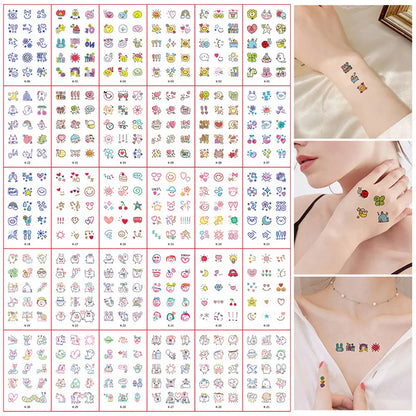 30pcs Black Temporary Tattoo Stickers - Flower Butterfly Rose Moon Star Mandala Designs for Hand, Chest & Body Art