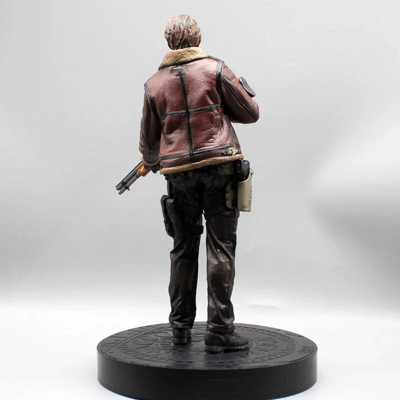 33cm Leon Zombie Hunter Leather Anime Figure – Boys’ Action Model Doll & Desk Decoration Statue