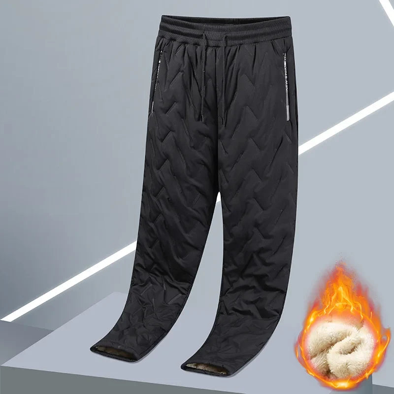 Men's Thermal Fleece Sweatpants - Thick Plush Winter Windproof Casual Pants