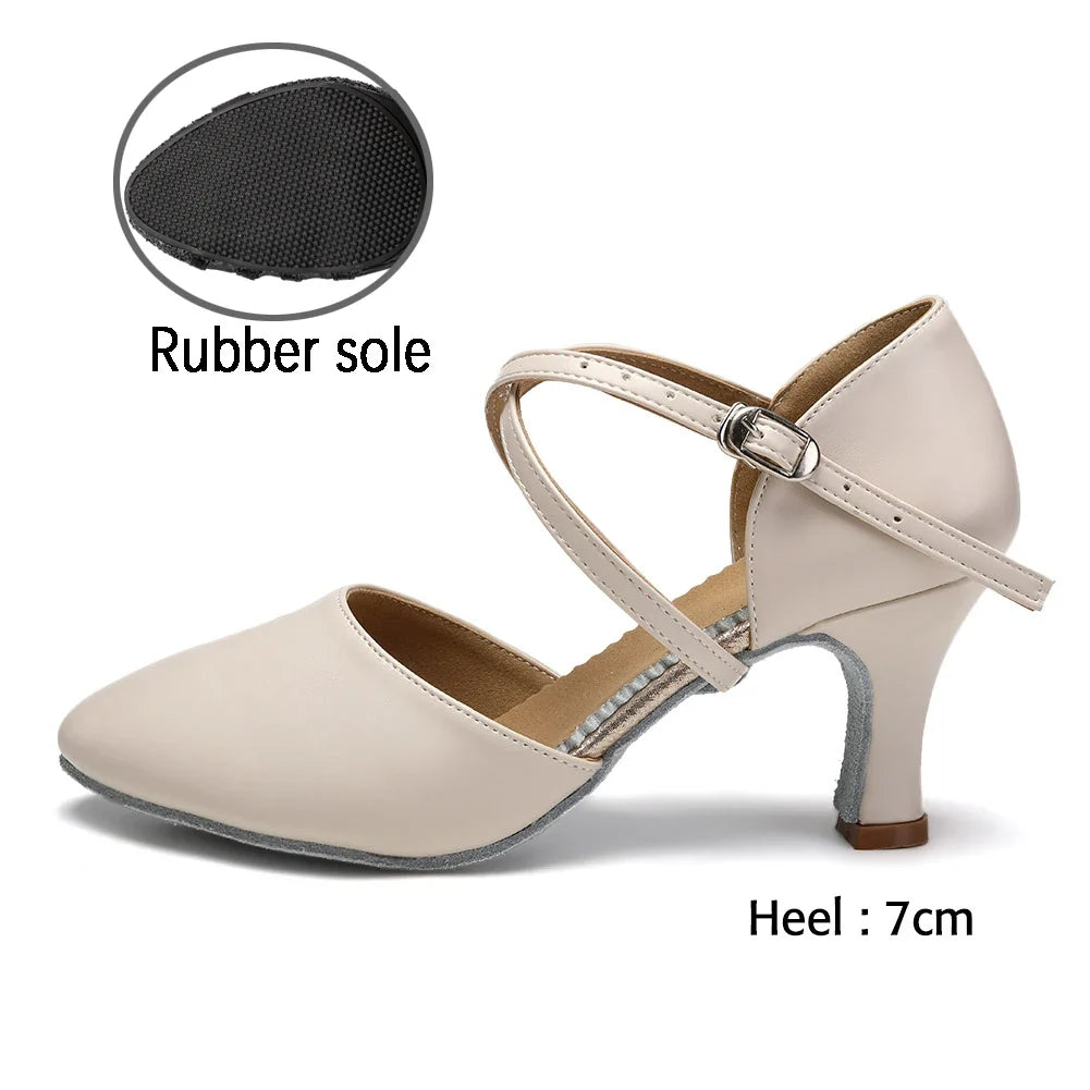 DKZSYIM Women’s Dance Shoes - Latin Tango Jazz Party Dancing Shoes with Lace-Up Closure, Suede Sole, Closed Toe & Microfiber Leather, 7 Colors