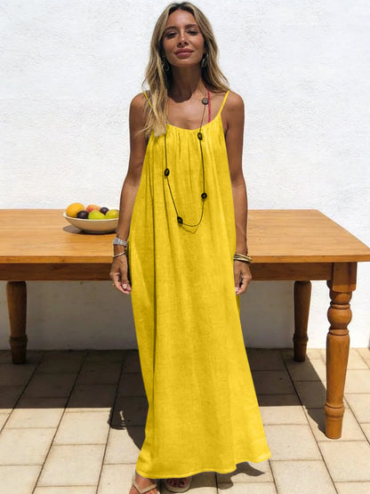 Women Strapless Backless Maxi Dress - Loose Comfortable Casual Home Sleepwear Long Dress