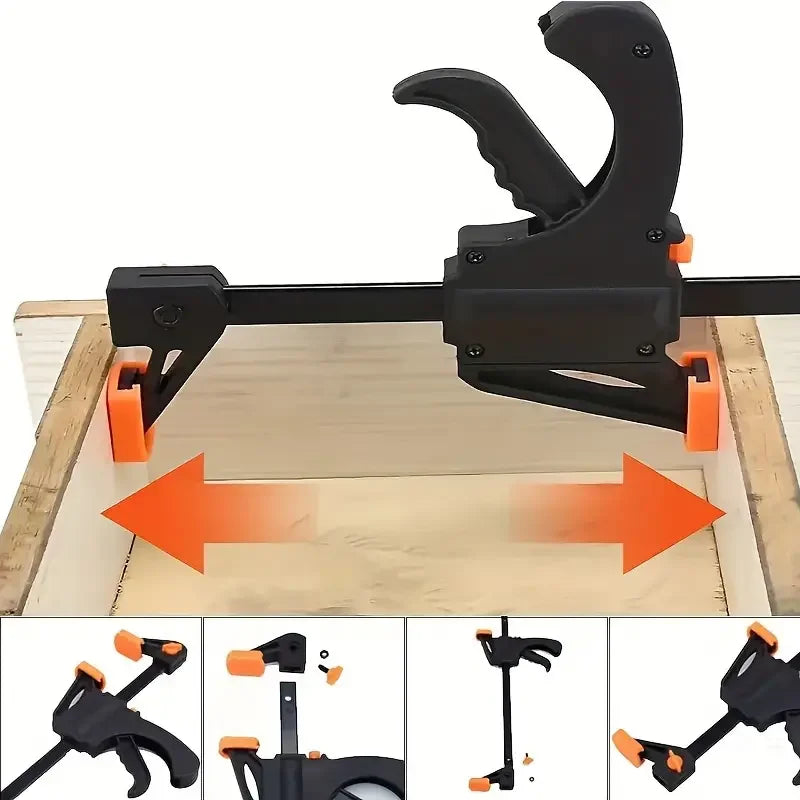 4-Inch F-Style Woodworking Clamp - Quick-Release Ratchet Squeeze Clamp for Carpentry & DIY Projects