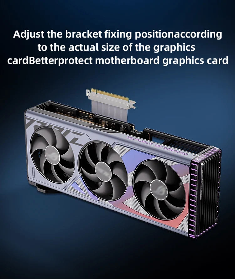 PCIe 3.0/4.0 x16 Vertical GPU Holder Kit - Graphics Card Riser Bracket Support for ATX & Micro ATX PC Cases