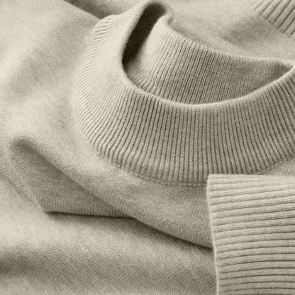 Men's Autumn Mock Turtleneck Sweater - Lightweight Warm Long Sleeve Knitted Casual Streetwear Pullover Top