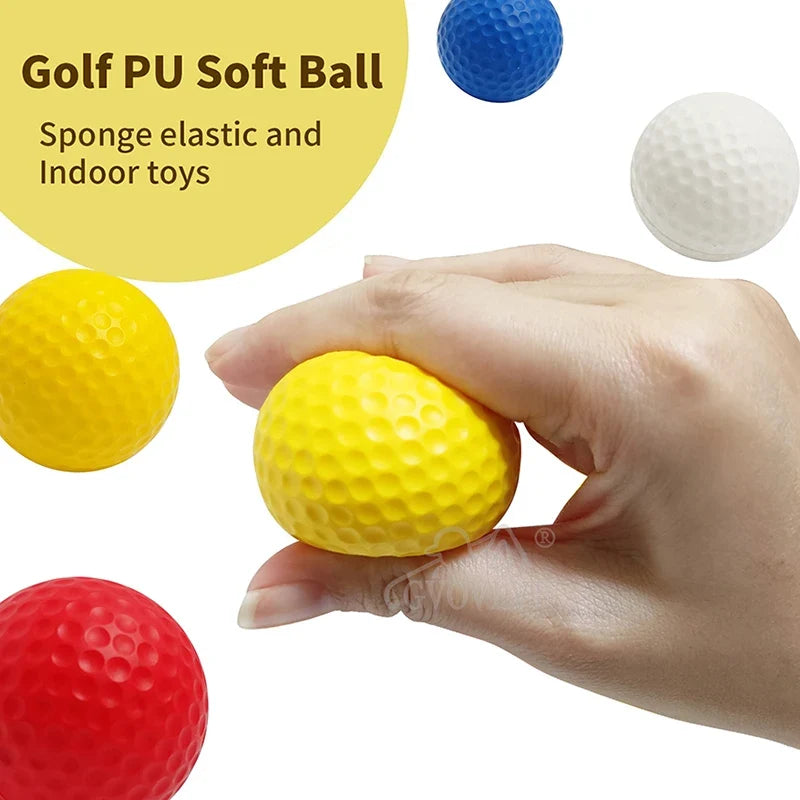 Soft PU Indoor Golf Balls - Yellow Practice Training Aid for Golfers & Gifts