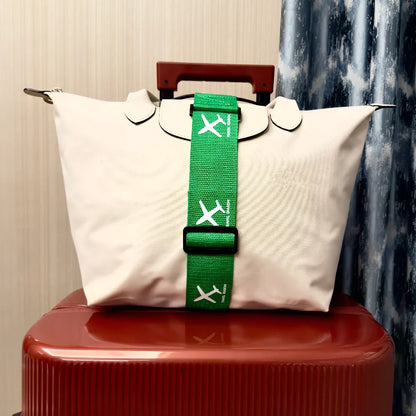 Aircraft Print Luggage Strap - Durable Nylon Suitcase Securing Belt