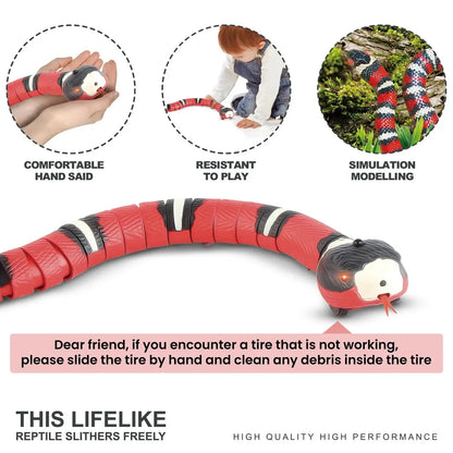 Smart Sensing Cat Toys - Interactive Automatic Electronic Snake Teaser, USB Rechargeable Indoor Play Kit for Cats and Kittens