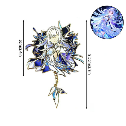 Honkai Star Rail & Genshin Impact Metal Brooch Pins - Cyrene Phainon Flins Columbina Kawaii Cosplay Badges Fan Gift