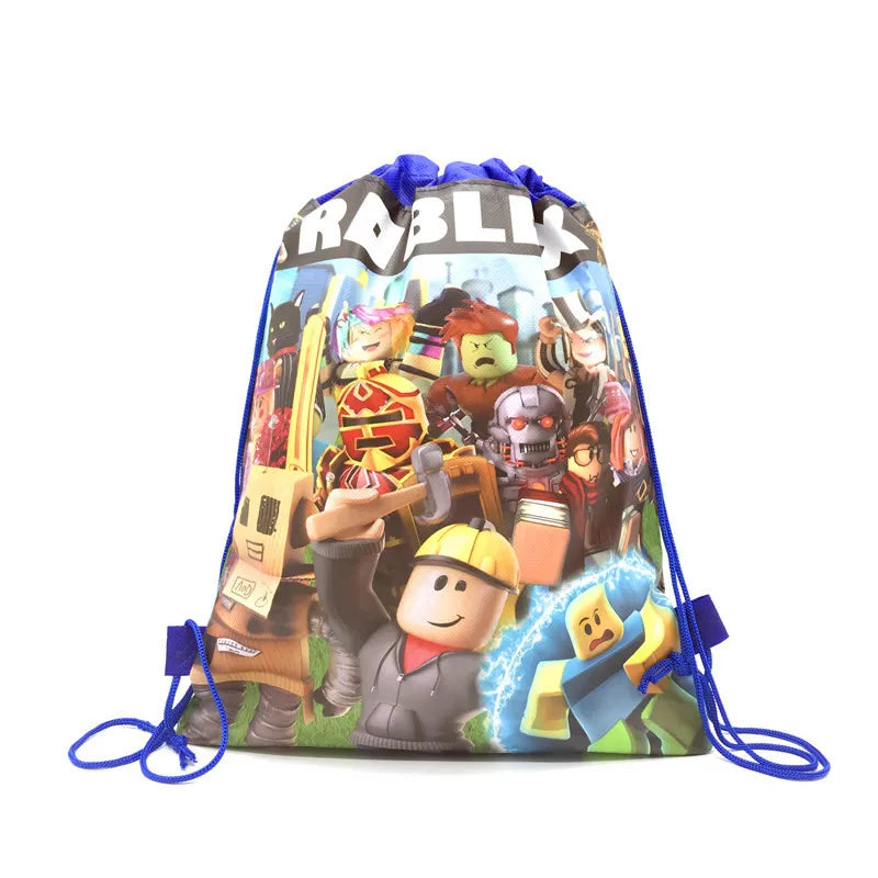 6/12/18/56PCS Roblox Drawstring Bags – Nonwoven Party Favor Bags for Kids Birthday, Baby Shower & Game Party Supplies