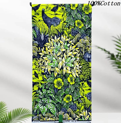 African Ankara Wax Print Fabric - 100% Cotton Batik Material for Sewing & Wholesale 6 Yards