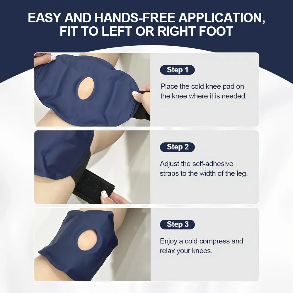 1/2pcs Gel Knee Ice Pack — Dual Temperature Hot & Cold Therapy with Reusable Nylon Strap