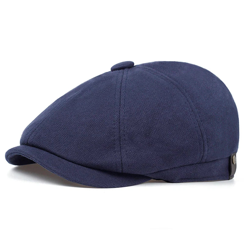 Retro Men’s Newsboy Cap — British Octagonal Herringbone Flat Painter Hat Autumn Winter Hip Hop Beret