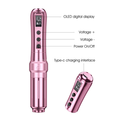 BIOMASER U1 Wireless Rotary Tattoo Pen — Professional PMU Machine for Eyebrow, Lip & Microblading Permanent Makeup