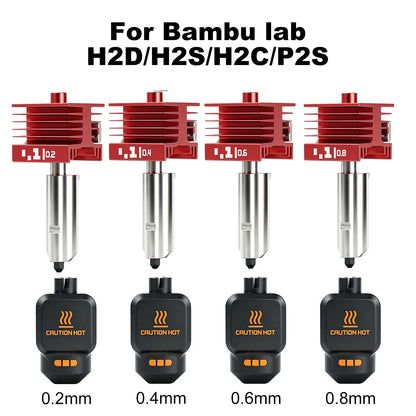 Bambu Lab P2S X2D Hotend Kit - High Quality Standard Flow Removable Nozzle 3D Printer Upgrade