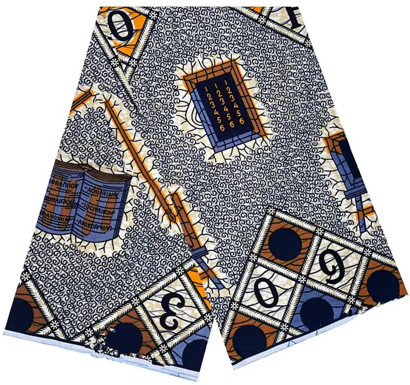 100% Cotton Ankara Wax Fabric - High Quality Soft Real Dutch Pagne Print for Dresses & Sewing