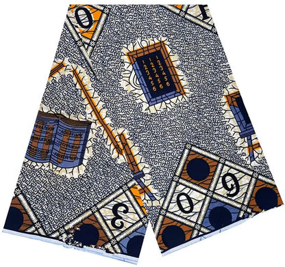 100% Cotton Ankara Wax Fabric - High Quality Soft Real Dutch Pagne Print for Dresses & Sewing