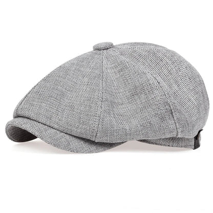 Retro Men’s Newsboy Cap — British Octagonal Herringbone Flat Painter Hat Autumn Winter Hip Hop Beret