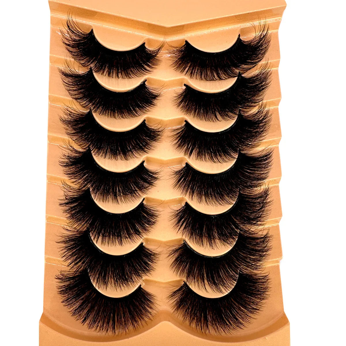 7 Pairs 3D Mink Fur False Eyelashes – Thick Short Dramatic Natural Look Makeup Lashes Wholesale