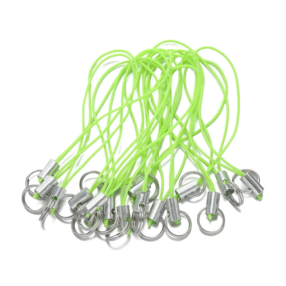 20/50pcs Polyester Lanyard Cord - Double Jump Ring Rope for Keychains, Phone Straps, DIY Crafts & Jewelry Making