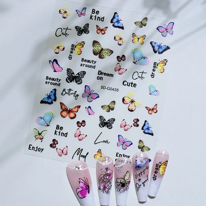 5D Macaron Nail Stickers - Embossed Flower, Fruit, Bear & Rabbit Charms for Summer DIY Manicure Decoration