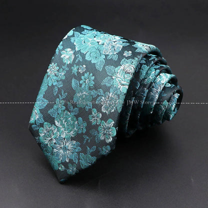 Men’s Wedding Floral Necktie - Wave Fireworks Meteor Flower Design Tie for Groom, Business & Formal Accessories Gift