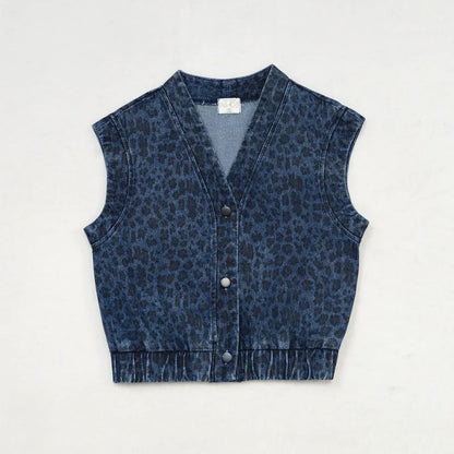 AW26 Denim Leopard Kids Clothing Collection - Boys Girls Dress Skirt Shirt Vest and Overalls Fashion Set