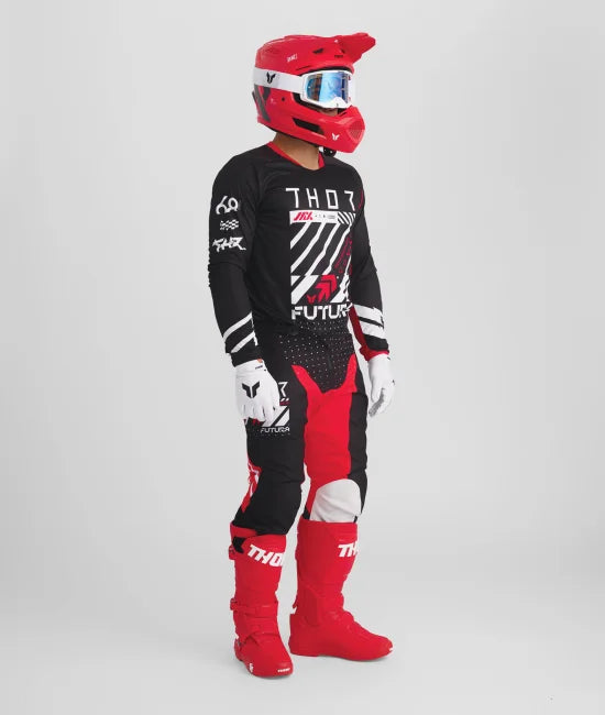 Thor 2026 Motorcycle Riding Set - Bleach Black Camo Off-Road Racing Gear Long Sleeve Jersey and Pants