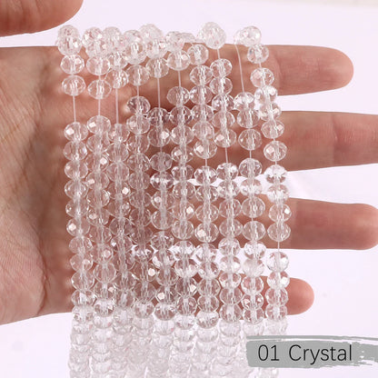 Austria Crystal Rondelle Beads - 2mm/4mm/6mm/8mm Faceted Glass Spacer Beads for DIY Jewelry & Bracelet Making