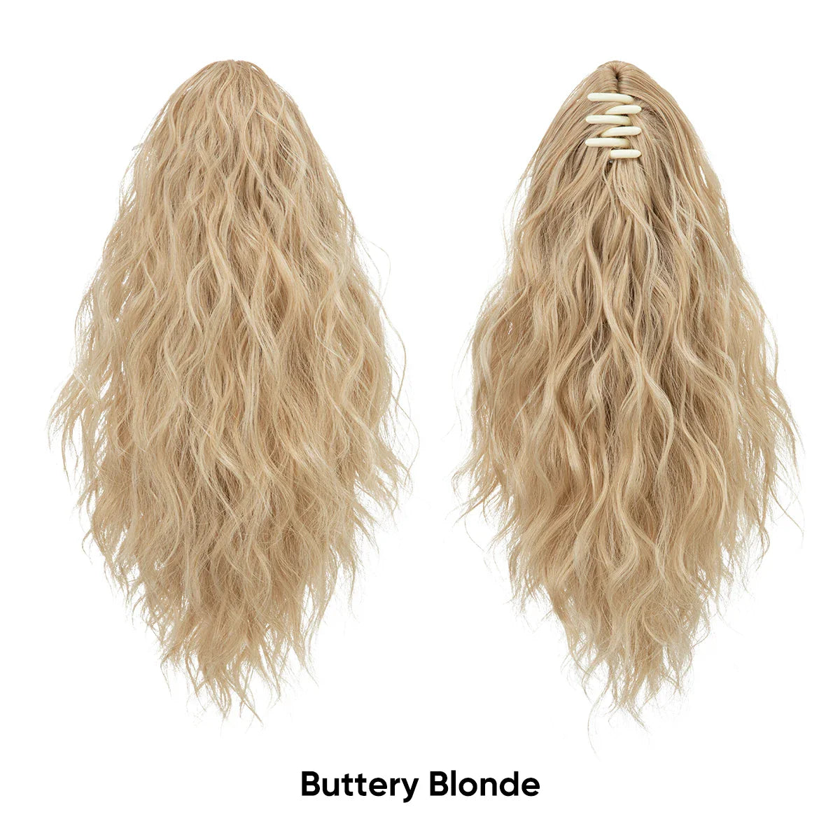 13-Inch Premium Synthetic Curly Claw Clip Ponytail – Blonde Brown Short Hairpiece, Fake Hair Extensions P064