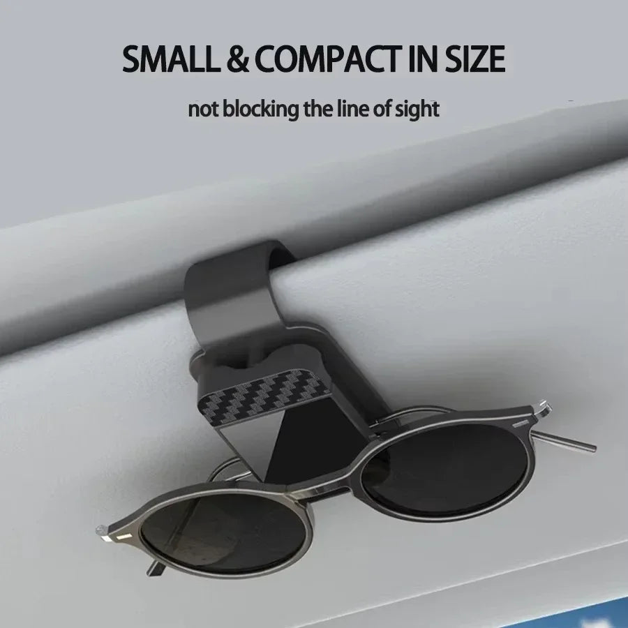 Car Sun Visor Sunglasses Holder - Stable Eyeglass Clip with Card & Ticket Storage Organizer
