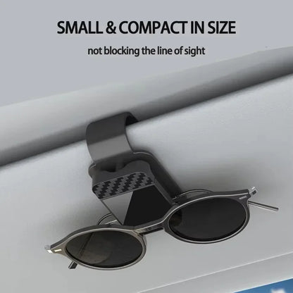 Car Sun Visor Sunglasses Holder - Stable Eyeglass Clip with Card & Ticket Storage Organizer