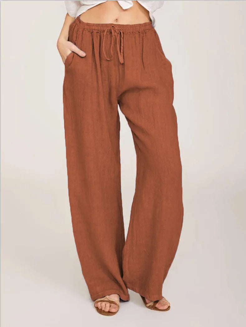 New Arrival: Large Loose Cotton Hemp Casual Pants for Women - Perfect for Summer and Autumn in Europe and America