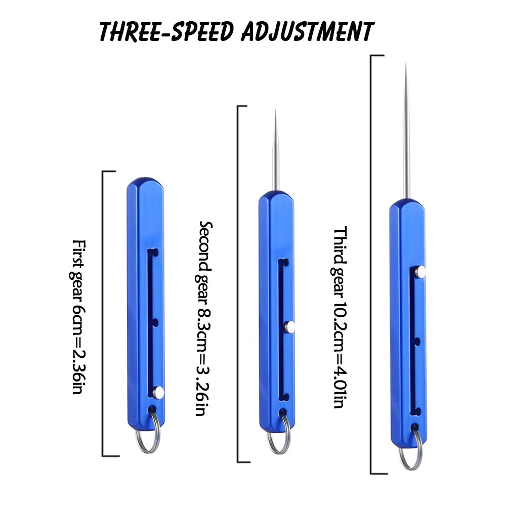 Portable Titanium Toothpick Set - Reusable Telescopic Metal Toothpick Holder with Keychain Pocket Tool