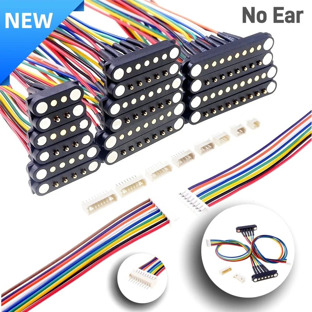 DC Magnetic Pogo Pin Connector - 2A Spring Loaded 2-9 Pin Male Female Power Socket