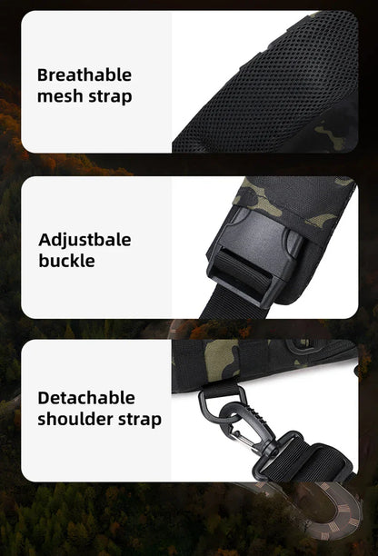 Men’s Tactical Camping Chest Bag – Outdoor MOLLE Sling Shoulder Pack for Hiking, Cycling, Fishing & Climbing