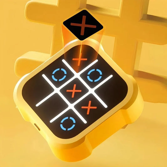 Multifunctional Electronic Tic-Tac-Toe Board – Portable Montessori Puzzle & Chess Game for Kids & Adults