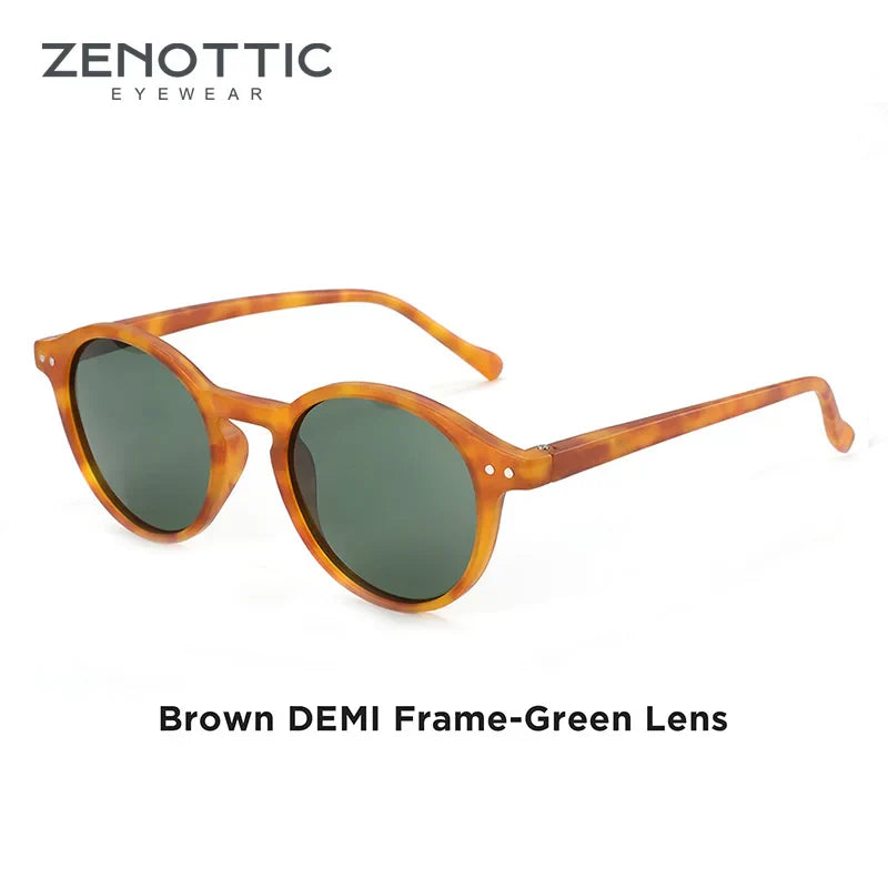 ZENOTTIC Retro Circular Polarized Sunglasses (S Size) – Vintage Small Round UV400 Goggles for Men & Women