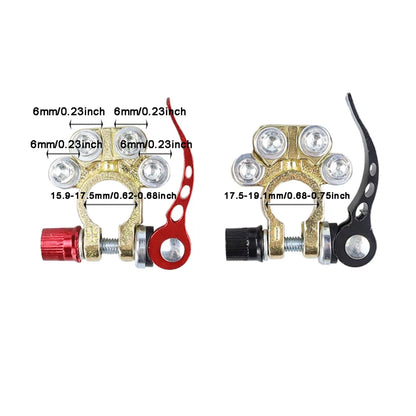 2Pcs Car Battery Terminal Connectors - Quick Release 12V 24V Positive & Negative Cable Ends for SAE/JIS Batteries