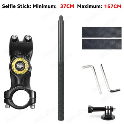 Motorcycle & Bicycle Selfie Stick Mount – Handlebar Bracket for Insta360 X5/X4/X3 & GoPro Hero 13-8