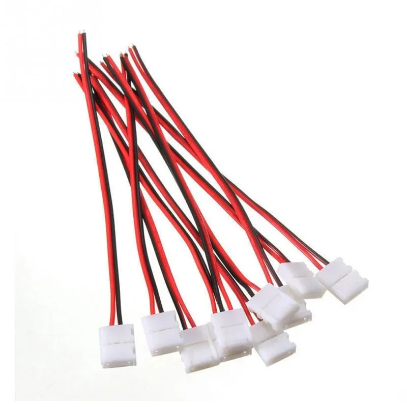 10/20PCS 2 Pin LED Strip Connectors - No Soldering 8mm 10mm Power Wire Clips for 2835/5050 LED Light Strips