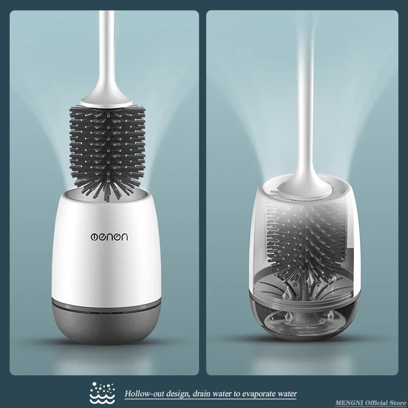 Silicone Toilet Brush Cleaner - Wall Mounted Bathroom Cleaning Tool for Toilet Floor and Bathtub Care