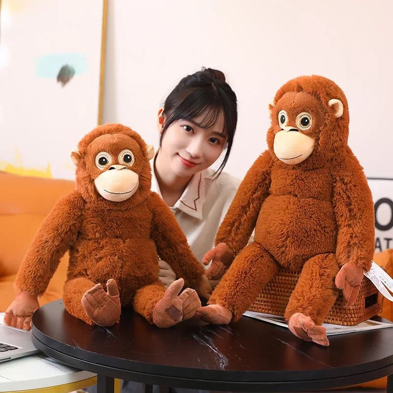 Cartoon Gorilla Plush Toy - Soft Stuffed Monkey Doll Backpack Charm Room Decor & Kids Gift